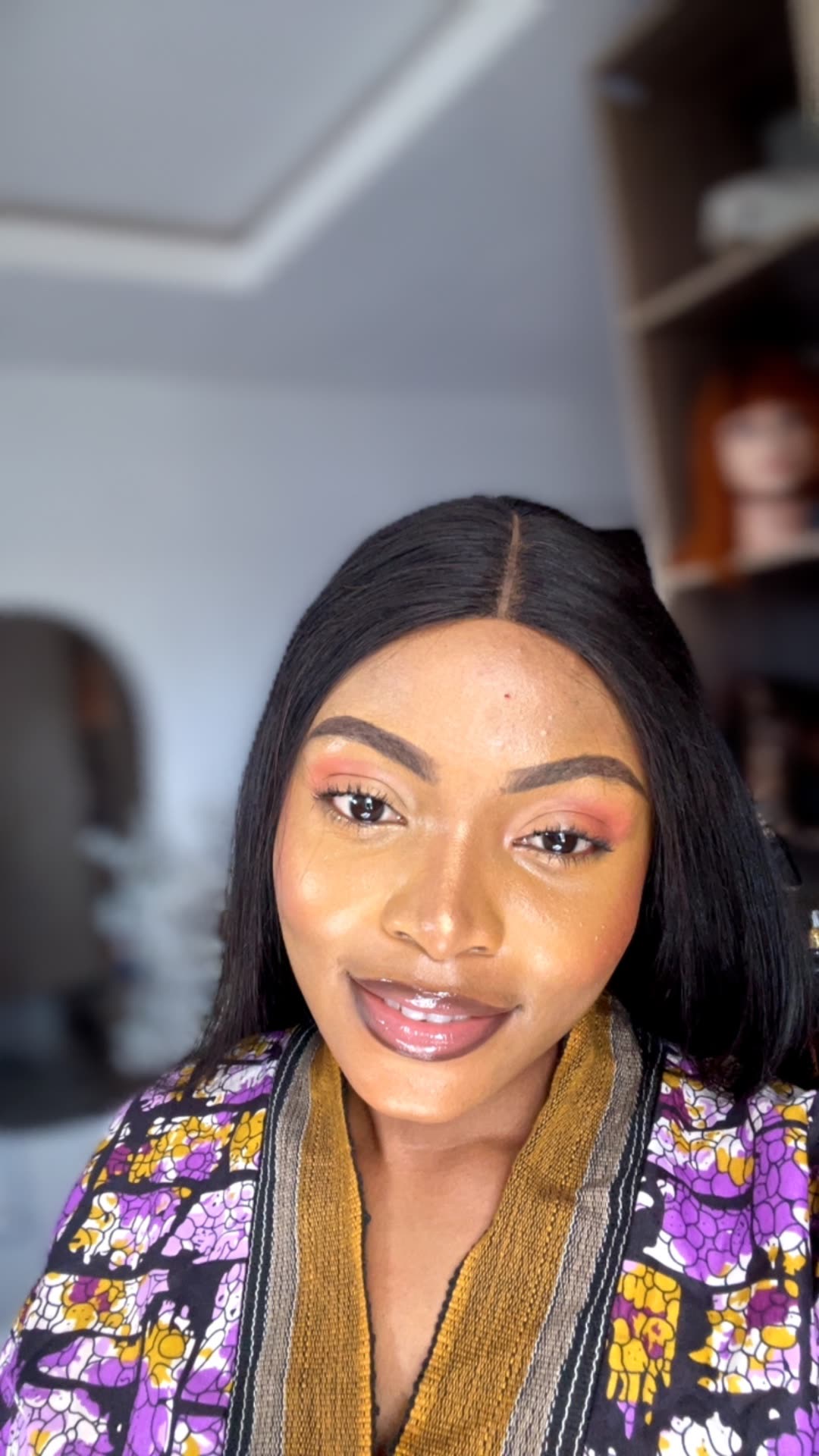 Deborah Christian close-up portrait wearing an ankara top