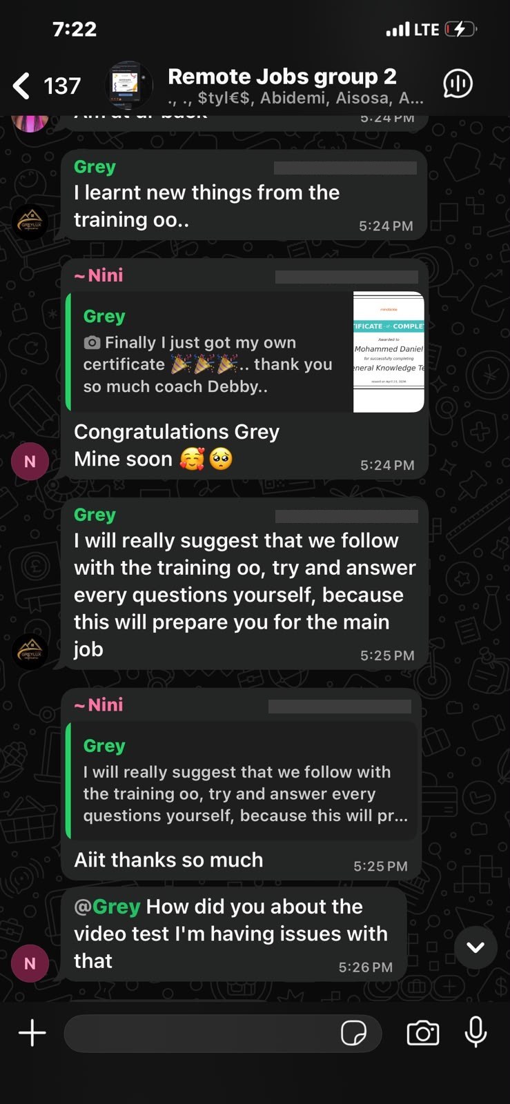 Student encouraging others after receiving their certificate